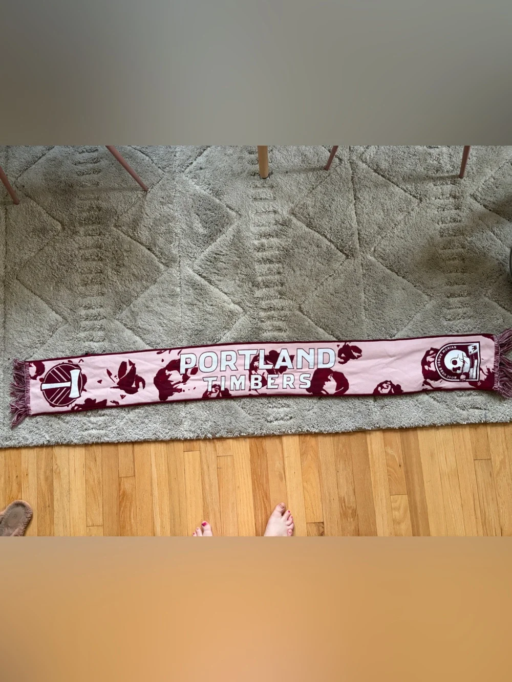NWT! Portland Timbers Jersey Hook Reversible Scarf, Rose City ‘Til I Die!  MLS